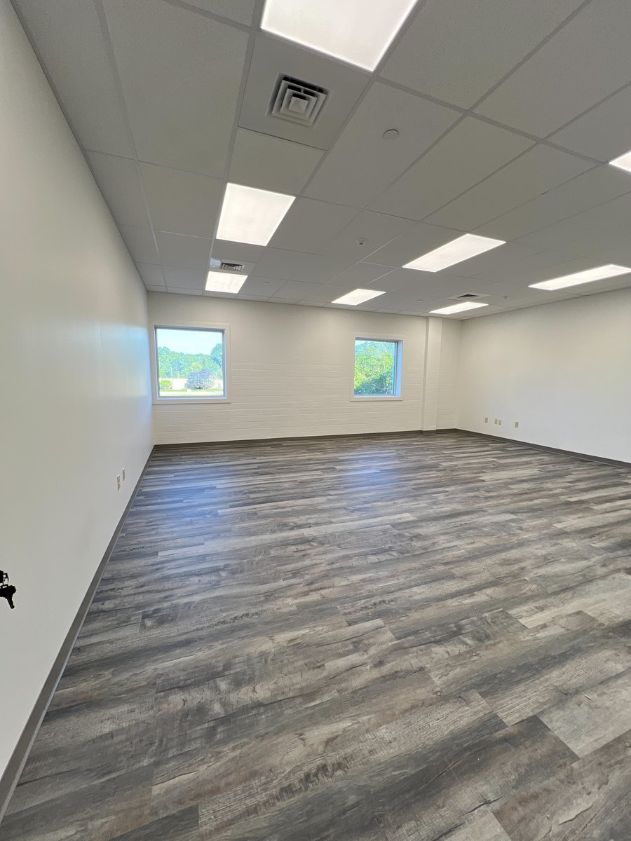 MVCS interior building LVT flooring white walls