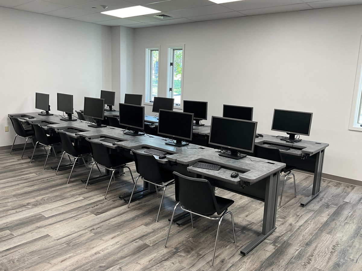 MVCS interior building LVT flooring white walls computer lab